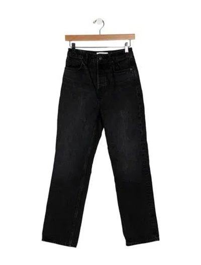 Pre-owned Reformation High-rise Straight Leg Jeans In Black