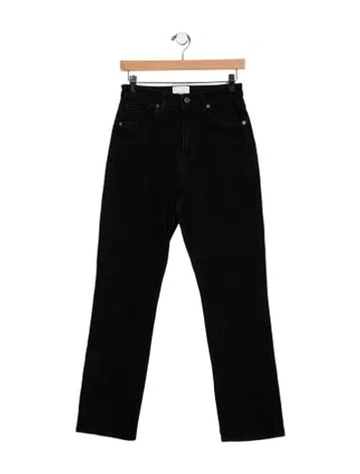 Pre-owned Reformation High-rise Straight Leg Jeans In Black