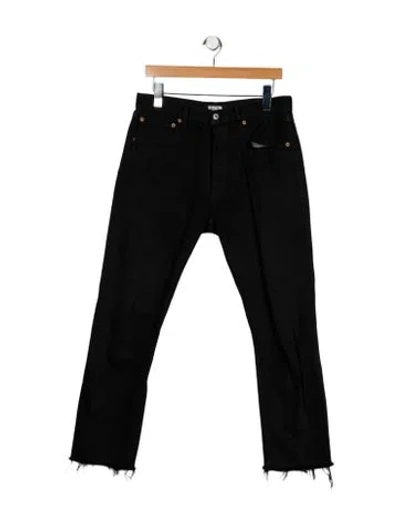 Pre-owned Reformation High-rise Straight Leg Jeans In Black