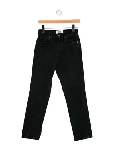 Pre-owned Reformation High-rise Straight Leg Jeans In Black