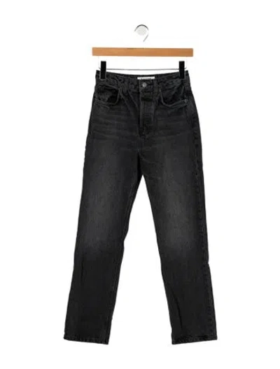 Pre-owned Reformation High-rise Straight Leg Jeans In Black
