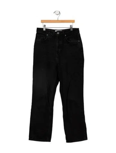 Pre-owned Reformation High-rise Straight Leg Jeans In Black
