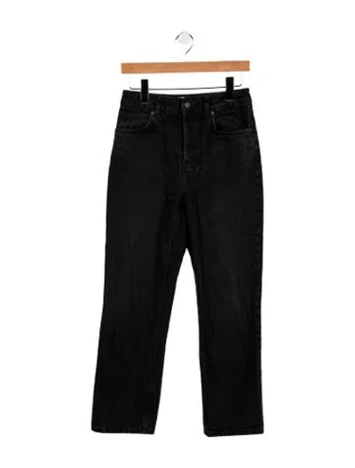 Pre-owned Reformation High-rise Straight Leg Jeans In Black