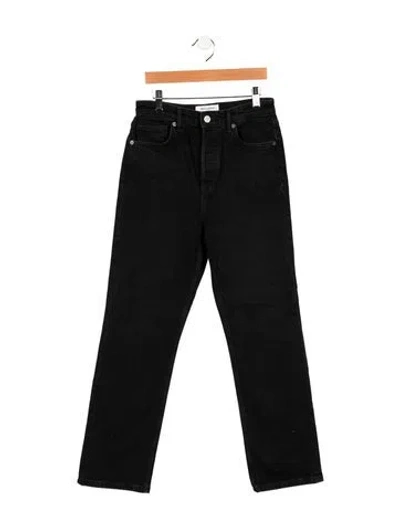 Pre-owned Reformation High-rise Straight Leg Jeans In Black