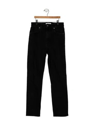 Pre-owned Reformation High-rise Straight Leg Jeans In Black