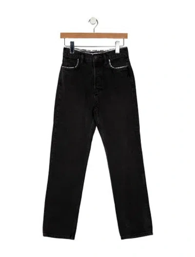 Pre-owned Reformation High-rise Straight Leg Jeans In Black