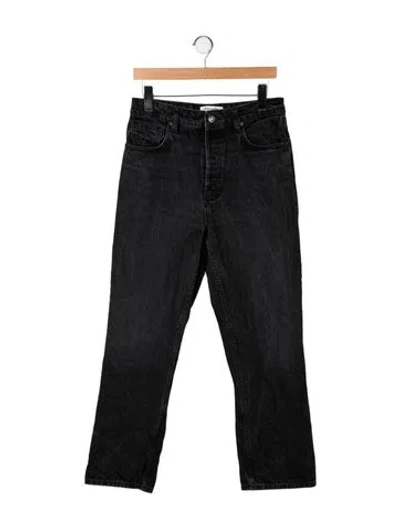 Pre-owned Reformation High-rise Straight Leg Jeans In Black