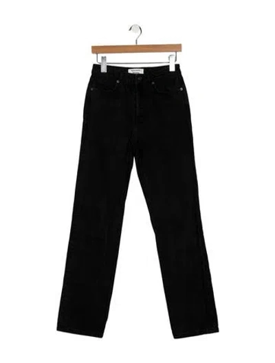 Pre-owned Reformation High-rise Straight Leg Jeans In Black