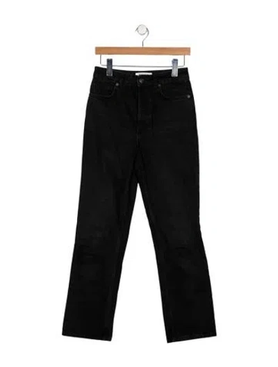 Pre-owned Reformation High-rise Straight Leg Jeans In Black