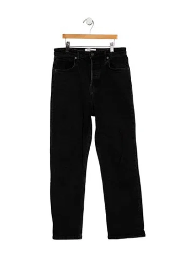 Pre-owned Reformation High-rise Straight Leg Jeans In Black