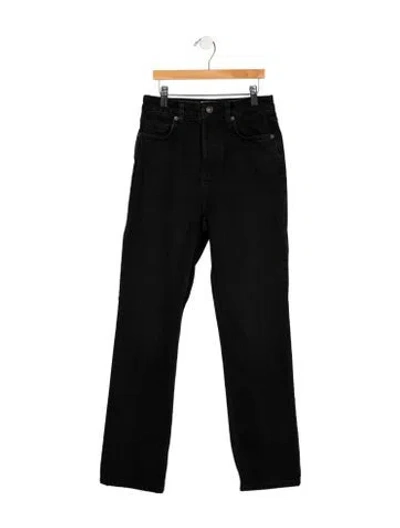 Pre-owned Reformation High-rise Straight Leg Jeans In Black