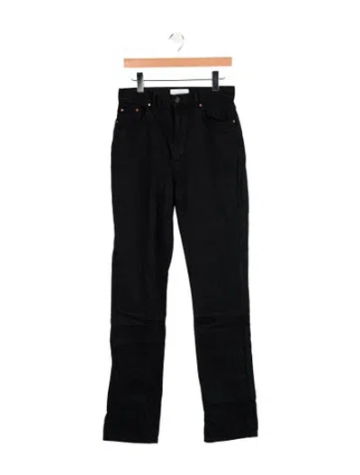Pre-owned Reformation High-rise Straight Leg Jeans In Black