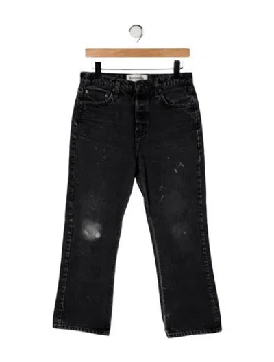 Pre-owned Reformation High-rise Straight Leg Jeans In Black