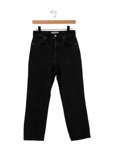 Pre-owned Reformation High-rise Straight Leg Jeans In Black