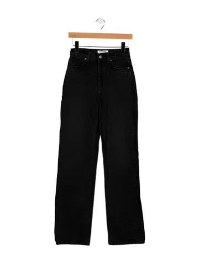 Pre-owned Reformation High-rise Straight Leg Jeans In Black