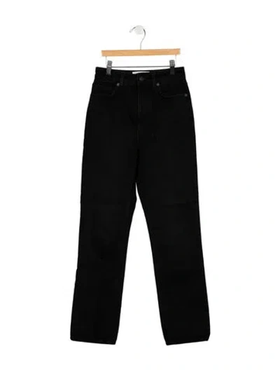 Pre-owned Reformation High-rise Straight Leg Jeans In Black