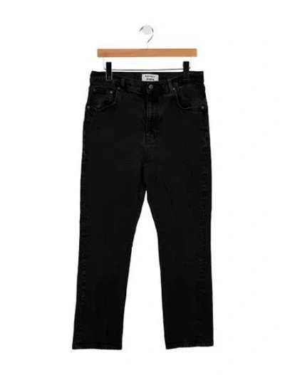 Pre-owned Reformation High-rise Straight Leg Jeans In Black