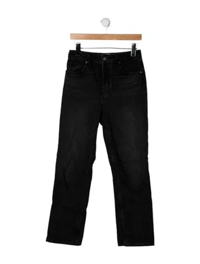 Pre-owned Reformation High-rise Straight Leg Jeans In Black