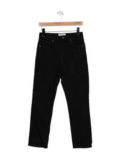 Pre-owned Reformation High-rise Straight Leg Jeans In Black