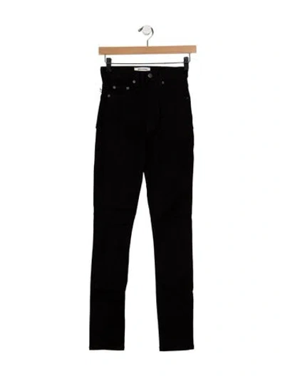 Pre-owned Reformation High-rise Straight Leg Jeans In Black