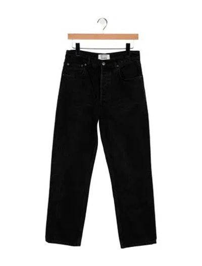 Pre-owned Reformation High-rise Straight Leg Jeans In Black
