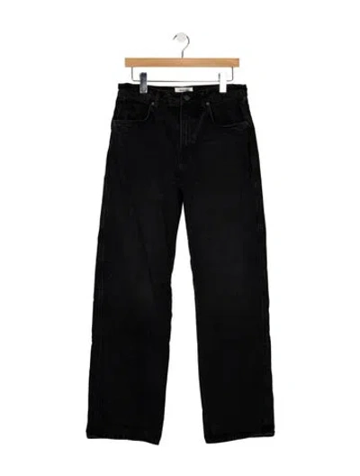 Pre-owned Reformation High-rise Straight Leg Jeans In Black