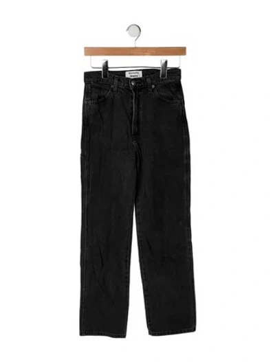 Pre-owned Reformation High-rise Straight Leg Jeans In Black