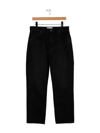 Pre-owned Reformation High-rise Straight Leg Jeans In Black