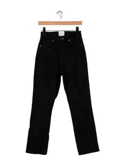 Pre-owned Reformation High-rise Straight Leg Jeans In Black
