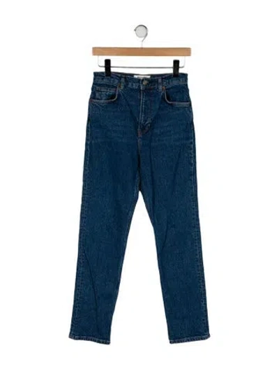 Pre-owned Reformation High-rise Straight Leg Jeans In Blue