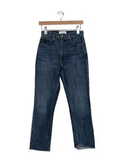 Pre-owned Reformation High-rise Straight Leg Jeans In Blue