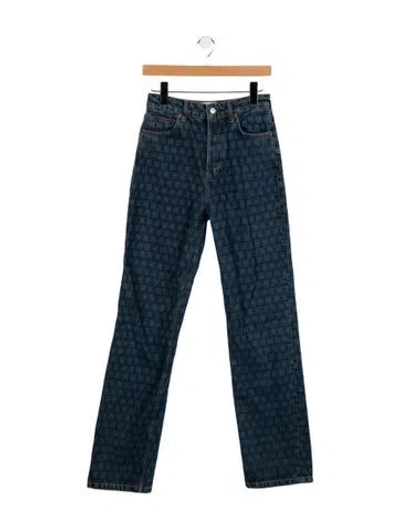 Pre-owned Reformation High-rise Straight Leg Jeans In Blue