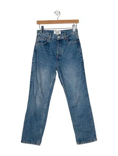 Pre-owned Reformation High-rise Straight Leg Jeans In Blue