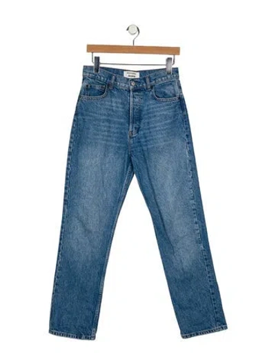 Pre-owned Reformation High-rise Straight Leg Jeans In Blue