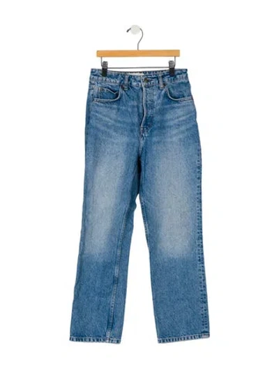 Pre-owned Reformation High-rise Straight Leg Jeans In Blue