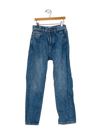 Pre-owned Reformation High-rise Straight Leg Jeans In Blue