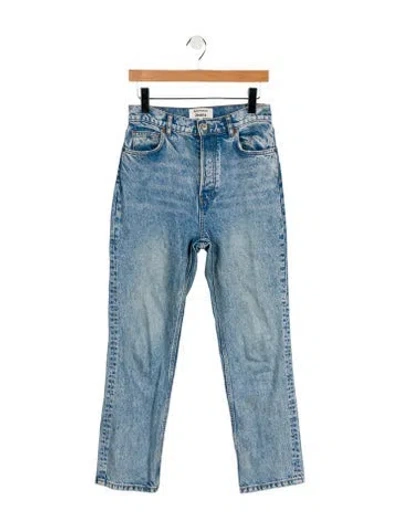 Pre-owned Reformation High-rise Straight Leg Jeans In Blue