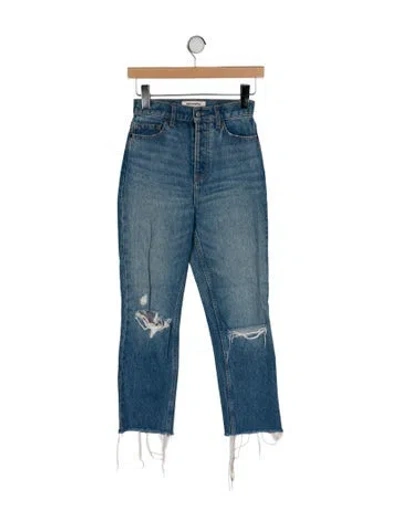 Pre-owned Reformation High-rise Straight Leg Jeans In Blue