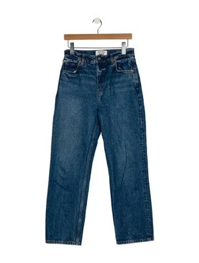 Pre-owned Reformation High-rise Straight Leg Jeans In Blue