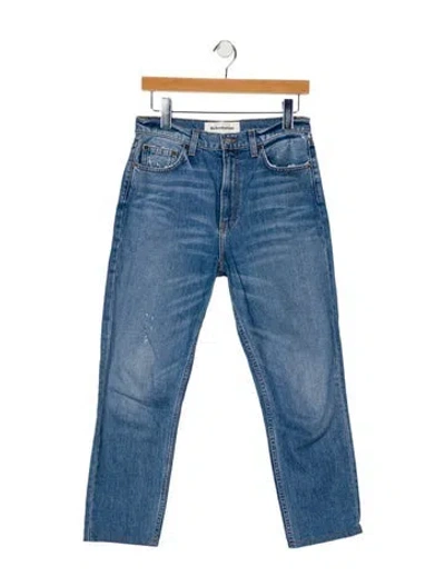 Pre-owned Reformation High-rise Straight Leg Jeans In Blue