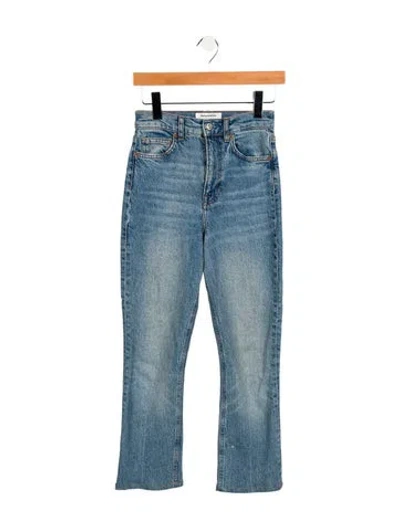 Pre-owned Reformation High-rise Straight Leg Jeans In Blue