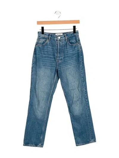 Pre-owned Reformation High-rise Straight Leg Jeans In Blue