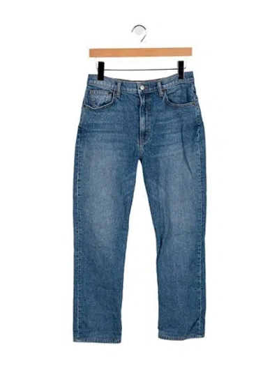 Pre-owned Reformation High-rise Straight Leg Jeans In Blue