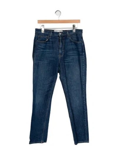 Pre-owned Reformation High-rise Straight Leg Jeans In Blue