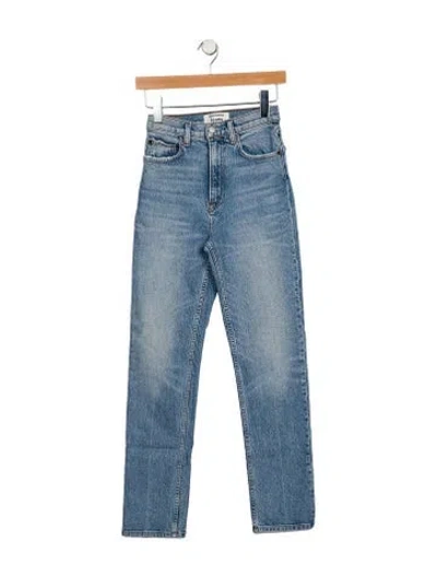 Pre-owned Reformation High-rise Straight Leg Jeans In Blue