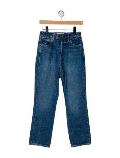 Pre-owned Reformation High-rise Straight Leg Jeans In Blue