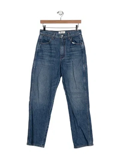 Pre-owned Reformation High-rise Straight Leg Jeans In Blue