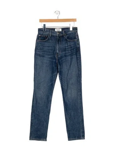 Pre-owned Reformation High-rise Straight Leg Jeans In Blue