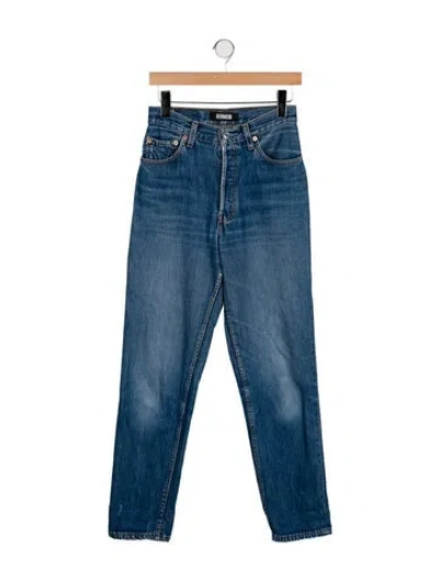 Pre-owned Reformation High-rise Straight Leg Jeans In Blue
