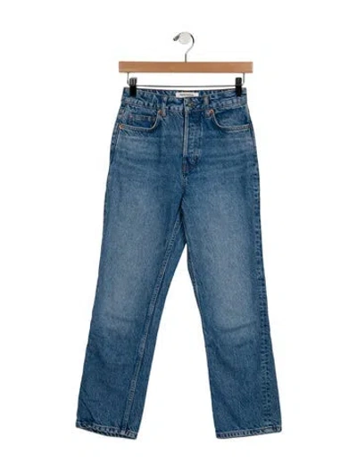 Pre-owned Reformation High-rise Straight Leg Jeans In Blue